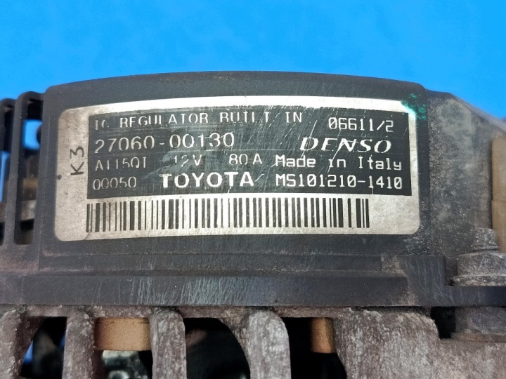 фото №5, Toyota aygo i рестайлінг 1.0vvt-i генератор 27060-0q130 denso 80a тест