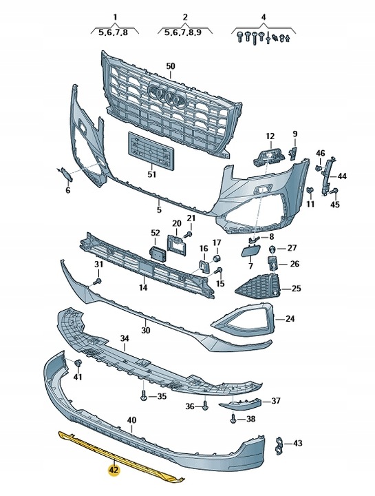 фото №1, Балка zabezpiecz спойлер бампера перед audi q2