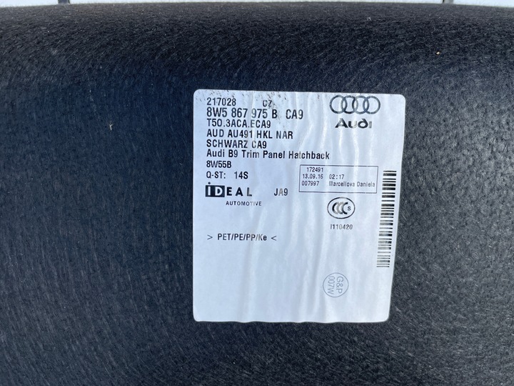 фото №6, Оббивка кришки багажника 8w5867975b audi a4 s4 b9 8w sedan