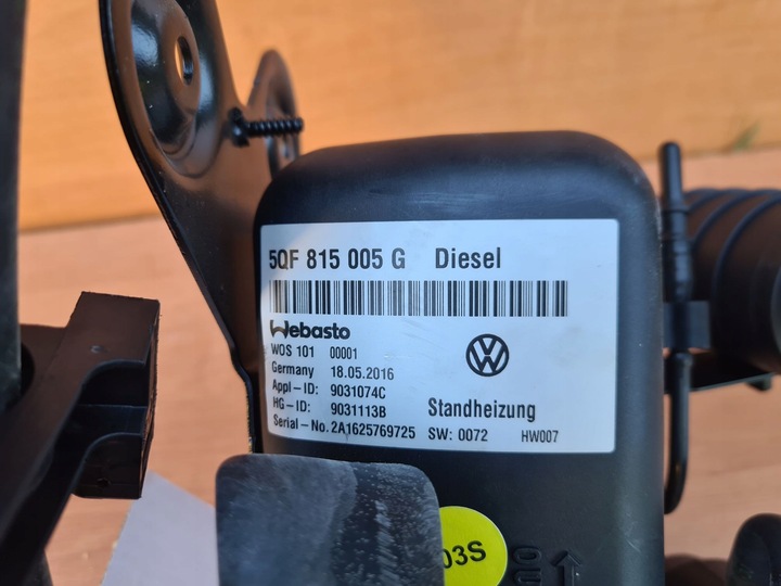 фото №8, Вебасто vw tiguan ii 5qf815005g evo комплект дизель