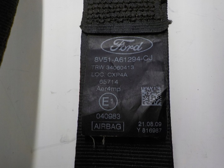 фото №7, Ford fiesta mk7 pas безопасности натяжитель правое перед 8v51-a61294-cj