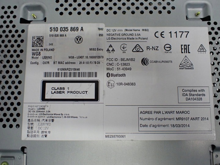 фото №8, Магнитола cd mib2 заводские оригинал 510035869a vw golf vii sportsvan 17r
