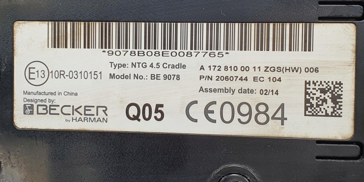 фото №5, Модуль блок керування  навігації mercedes w176 a1728100011