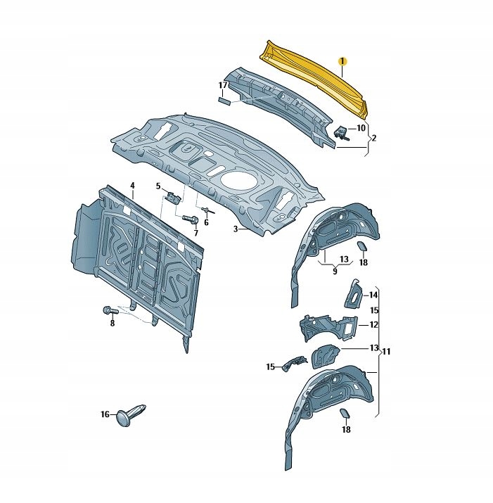 фото №8, Нове оригінальні audi (oem) панель задня кузови 8w5813307b
