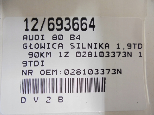 фото №11, Audi 80 b4 головка двигателя 028103373n 1,9tdi 90km 1z