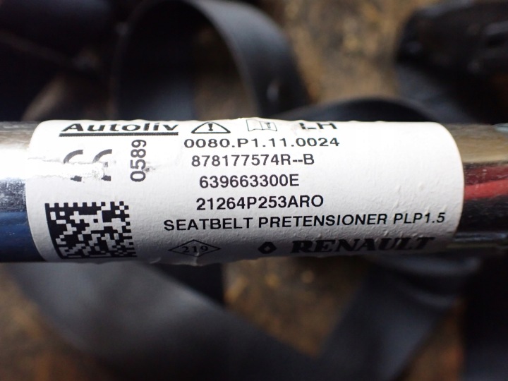 фото №9, Pas безпеки натягувач праве renault clio v 1,0 tce 2021r 878177574r