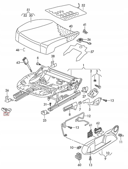 фото №6, Регулировка длины сиденье титан чёрный seat audi q3 volkswagen