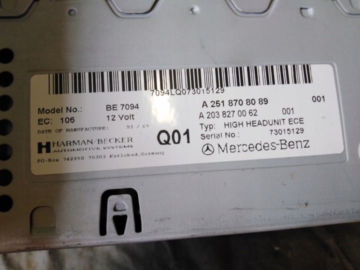 фото №9, Магнітола cd магнітола mercedes r w251 a2518708089 09r eu