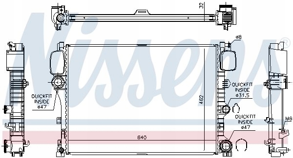 фото №16, Радіатор двигуна основний  mercedes s s 4.0d 4.7 5.5 10.05-12.13 nissens