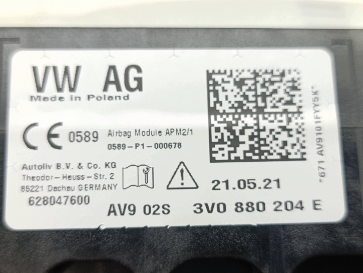 фото №16, Торпедо роздавальна подушка skoda superb b8 3v 3v1857007aq оригінал