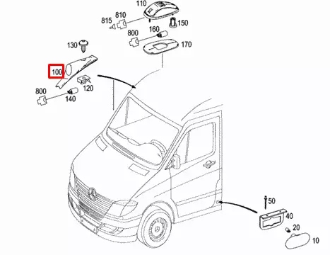 фото №16, Mercedes benz sprinter 906 лампа верхня ліва a9068200556