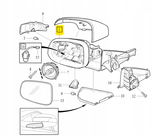 фото №1, Дзеркало заднього виду зовнішні volvo ліві