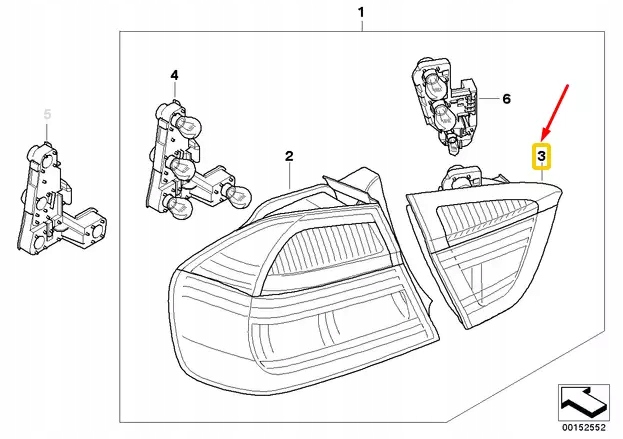 фото №10, Bmw 3 touring e91 rear left inner taillight 0411419 63210411419 oem