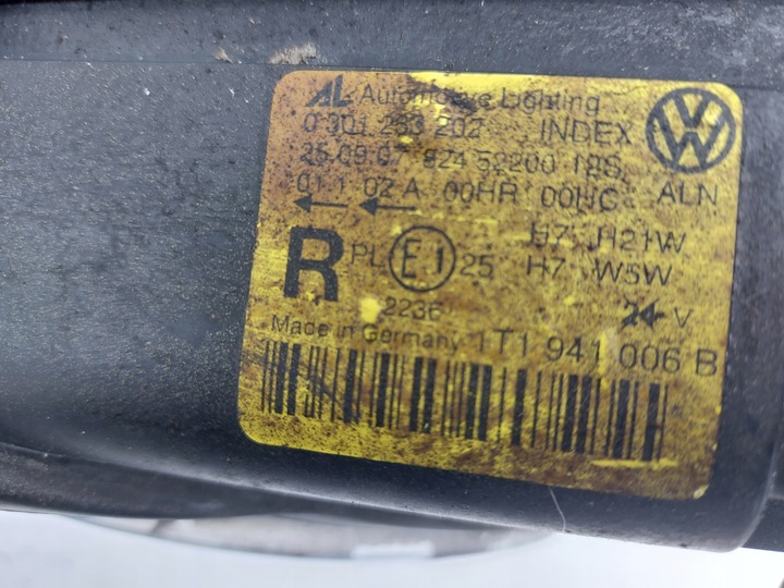 фото №11, Лампа правые перед touran рестайлинг 1t eu