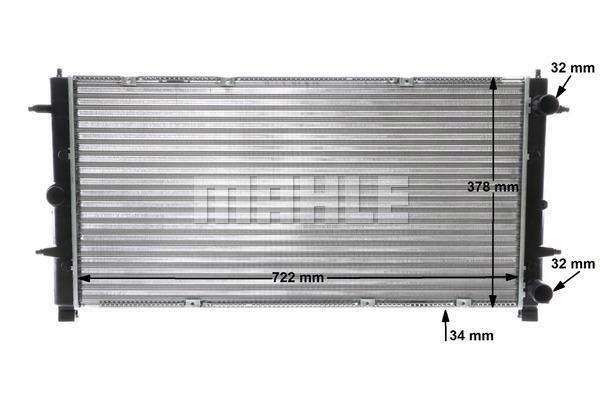 фото №13, Радиатор vw t4 2.5tdi 98- mahle cr 398 000s радиатор, система охлаждение