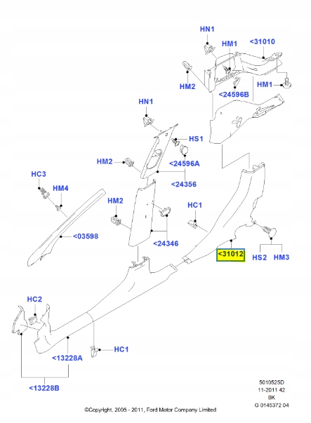 фото №9, Отделка, карта левое зад ford fiesta 01-08 / fusion 01-12 cbk 1365958