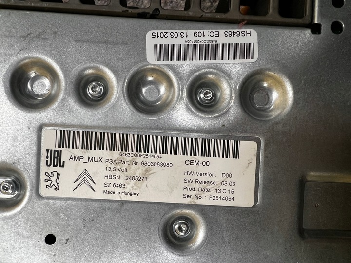 фото №13, Обшивки зад динаміки підсилювач сабвуфер jbl citroen c4 grand picasso ii