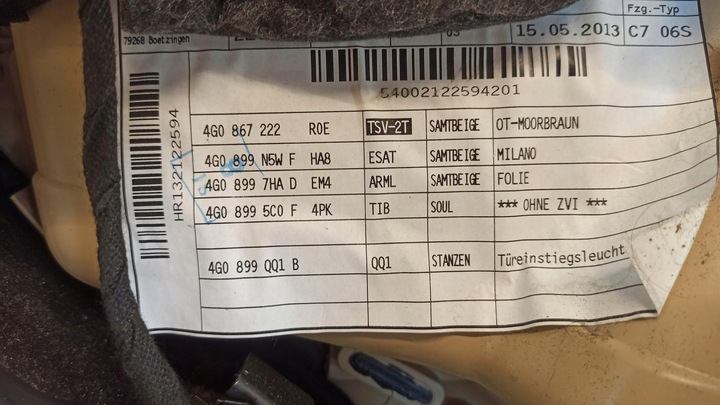 фото №5, Audi a6 c7 боковина дверь правые зад 4g0867222