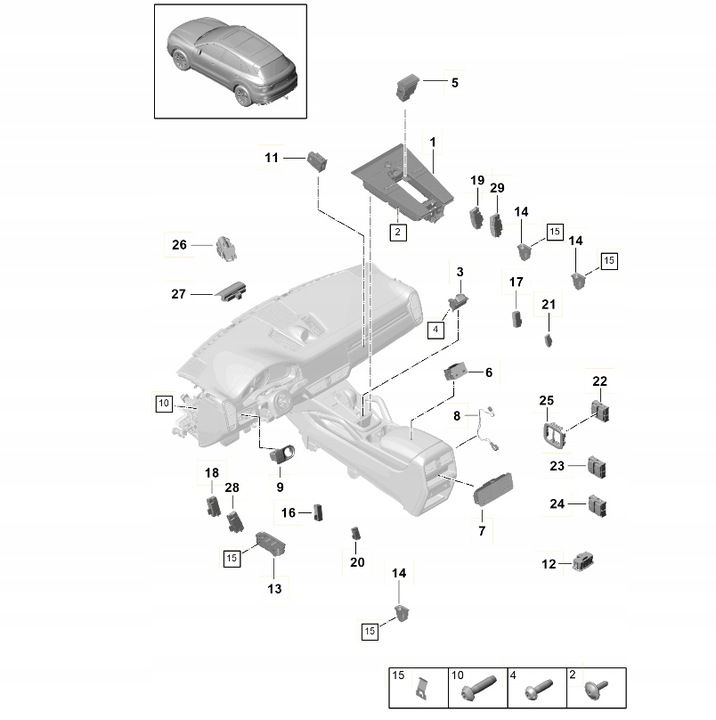 фото №1, Модуль керування кондиціонера porsche cayenne 9y0919610nov3