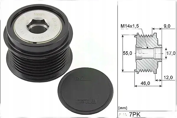 фото №1, Зчеплення генератора колесо пасове 535 0198 10 ina