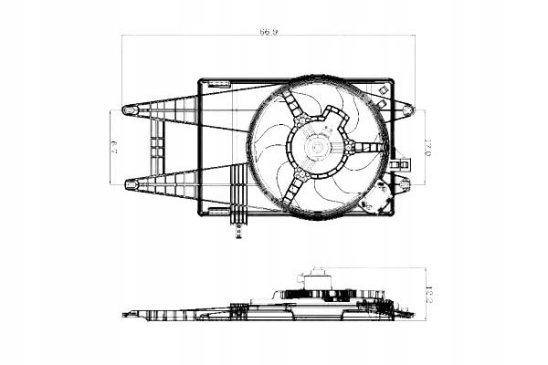 фото №10, Вентилятор радиатор fiat punto -06 /idea 04-