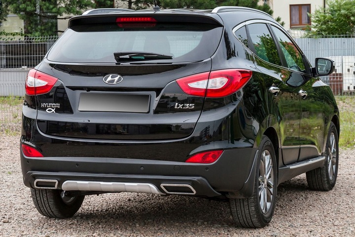 фото №7, Hyundai ix35 2010-2015 накладка бамперів з імітація wydechów чорний