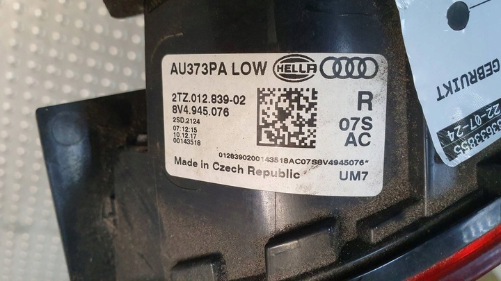 фото №9, Лампа зад права w кришка багажника audi a3 8v рестайлінг sportback 8v4945076 16-