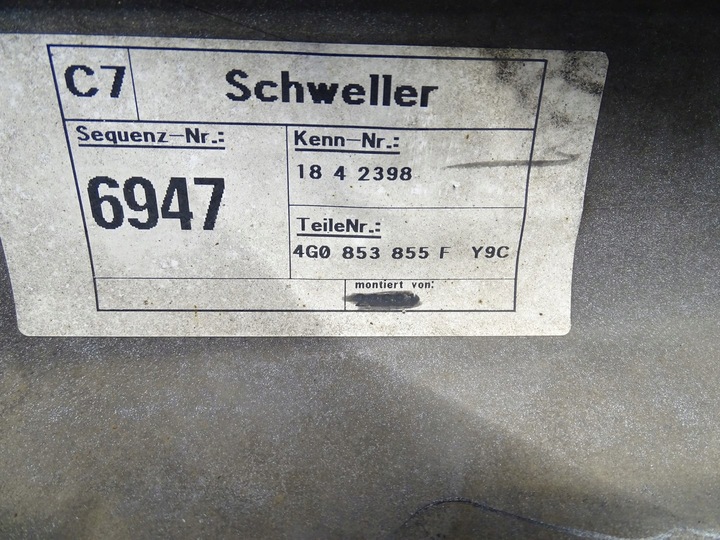 фото №12, Накладка планка порогова ліва audi a6 c7 s-line 4g0853855f