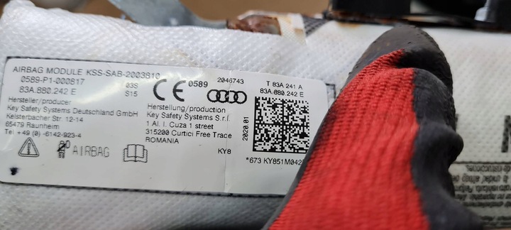 фото №14, Q3 83a повітряна подушка сидіння подушка безпеки права org 83a880242e