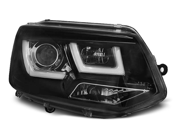 фото №6, Лампи фари нове vw t5 10-15 чорний led drl
