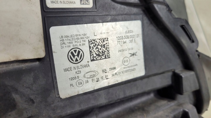 фото №9, Vw transporter t7 7t1 фара левая передняя перед фара 7t1941081e