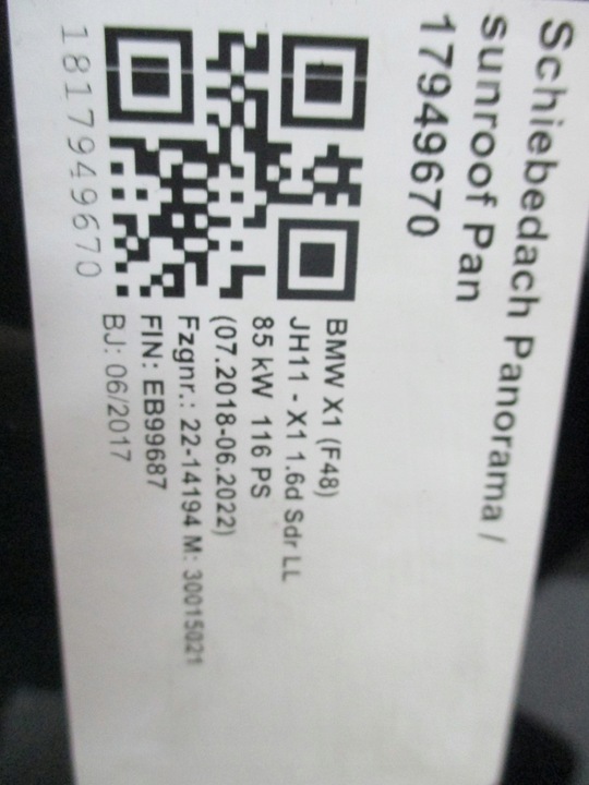 фото №13, Дах панорама bmw x1 f48 m набір 17r