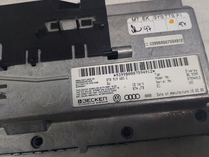 фото №8, Audi экран дисплей 8t0919603c европа