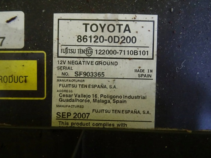 фото №6, Магнітола cd toyota yaris ii 861200d200 nr192