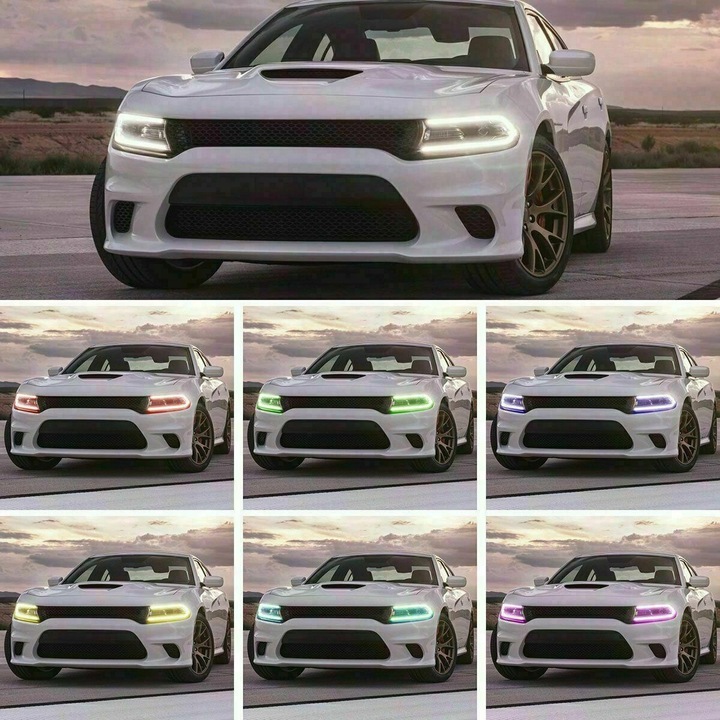 фото №7, Лампы фары перед led rgb dodge charger 15-22