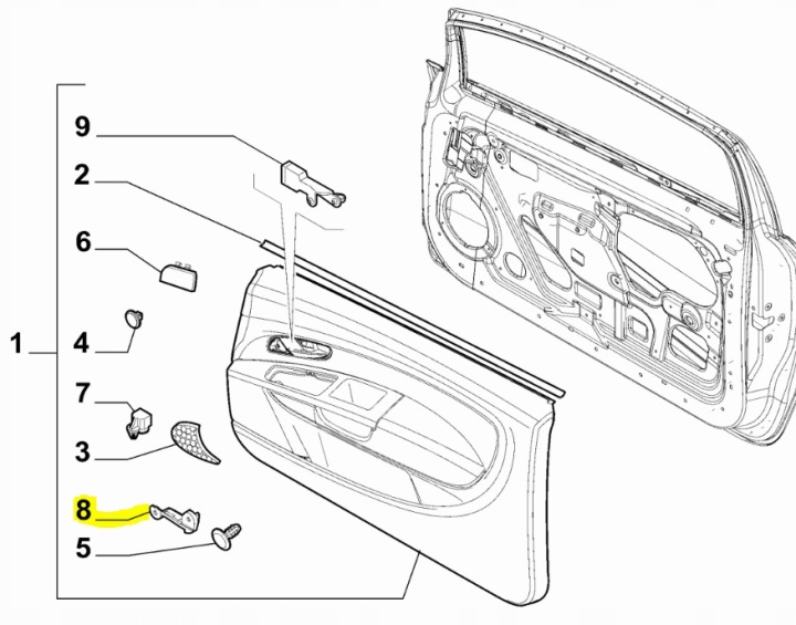 фото №6, Кліпса обшивка двері fiat punto oem номер 71754508