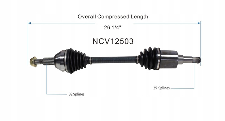 фото №2, Піввісь шарнір ліва interpart dodge caravan 3.3 08-