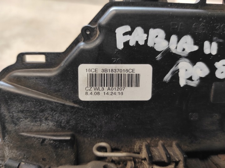 фото №5, Skoda fabia 2 ii 07- замок праве перед 8pin 3b1837016ce
