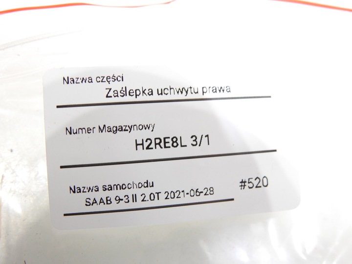 фото №7, Заглушка держателя правая saab 9-3 93 ii