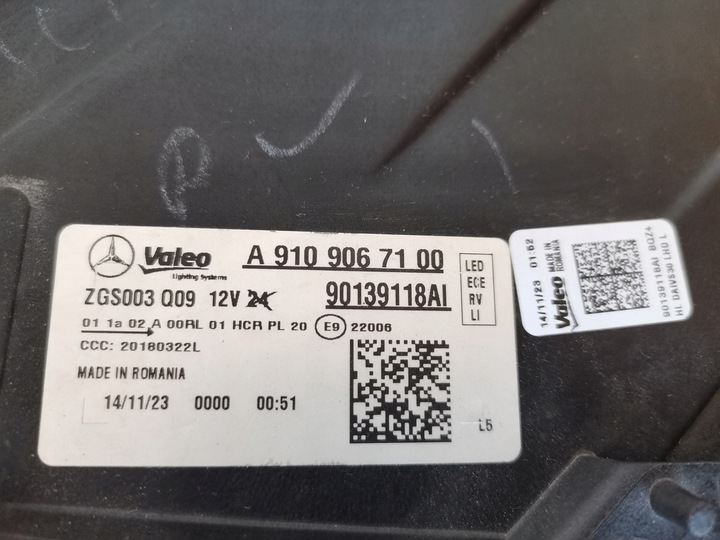 фото №10, Mercedes sprinter 907 лампа ліва перед повний led 2023 a9109067100