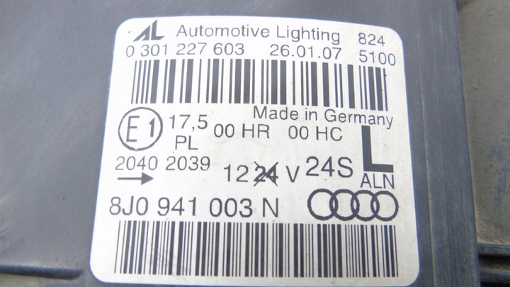 фото №8, Лампа лівий перед ліва audi tt 8j 8j0941003n