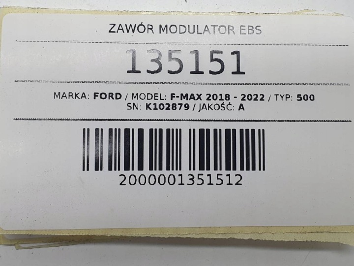 фото №8, Клапан модулятор системы (abs/ebs) тормоза abs ford f-max 500 евро 6 k102879