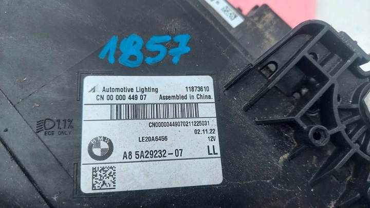 фото №12, Bmw x3 g01 lci рестайлінг лампа права перед передня повний led чорний 1857