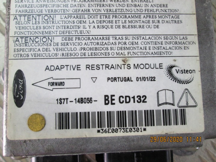 фото №2, Датчик модуль подушка безопасности ford mondeo mk3 1s7t14b056be