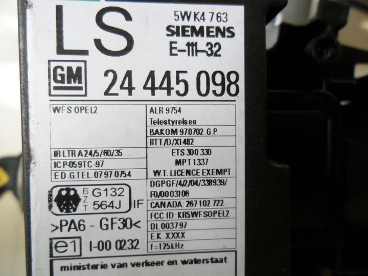 фото №11, Opel astra g 2001 колонка рулевая переключатель комбинированный замок зажигания