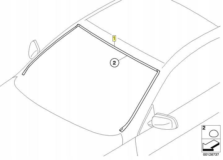 фото №8, Bmw e63 e64 оригинальная прокладка стёкла лобовой перед верхняя