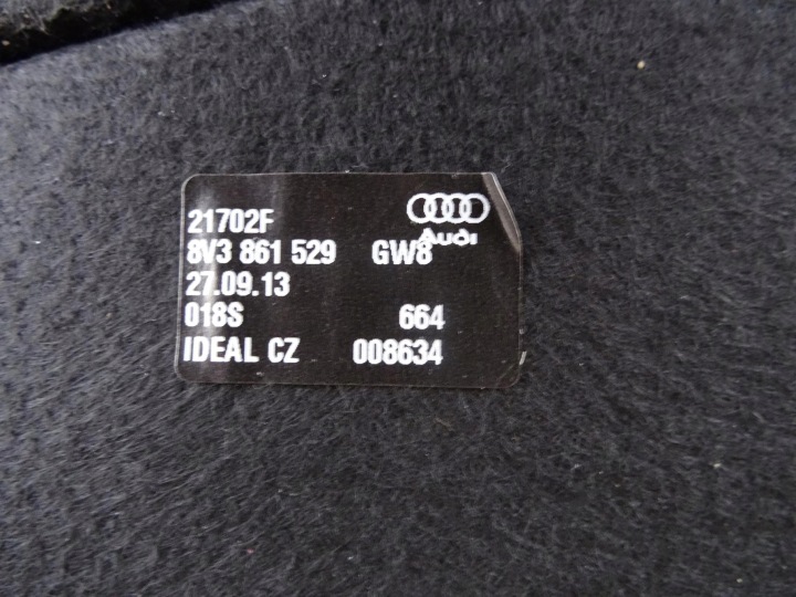 фото №12, Audi a3 8v 8v3 3d карта багажника обшивки пол комплект 8v3861529