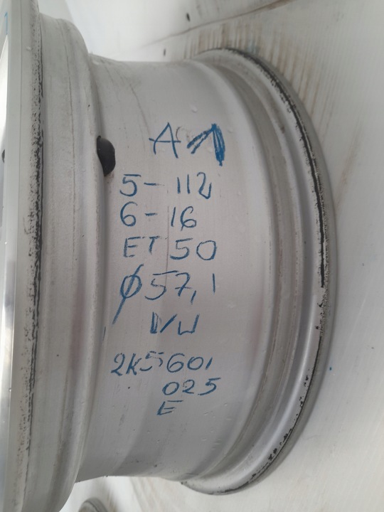 фото №16, Диски алюмінієві volkswagen oem номер 2k5601025e 6.0" x 16" 5x112 et50