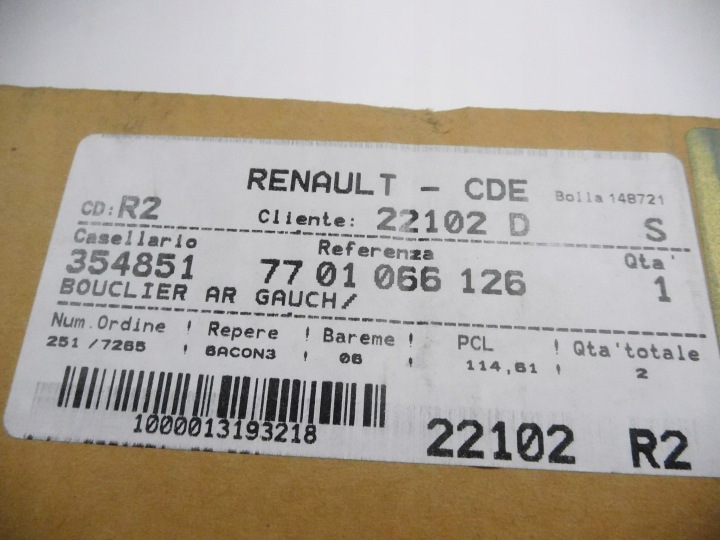 фото №13, Бампер бічний renault trafic ii oem номер 7701066126