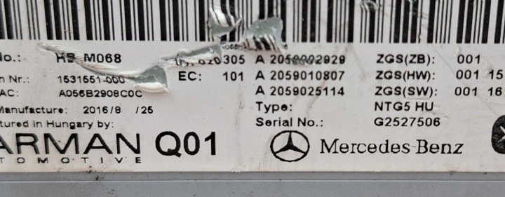 фото №6, Mercedes-benz w205 магнитола магнитола мультимедиа ntg5 harman a2059002929